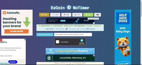 Earn Free 25000 DOGECOIN Unlimited Claims Faucet Instant Withdraw At EzCoin D NoTimer FaucetPay