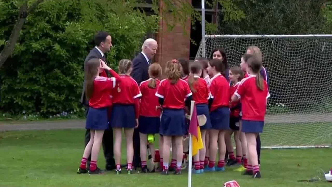 Biden, Irish Taoiseach Watch A "Youth Gaelic Sports Demonstration"