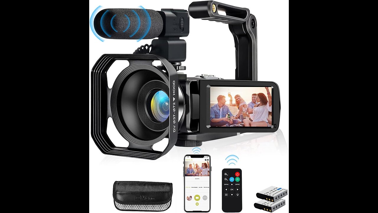 4K Video Camera, Camcorder 48MP Ultra HD WiFi Vlogging Camera