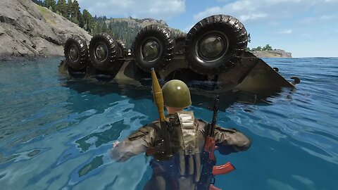 ARMA Reforger BTR Test Driving Off a Cliff Into the Sea ULTRA Settings 1440p