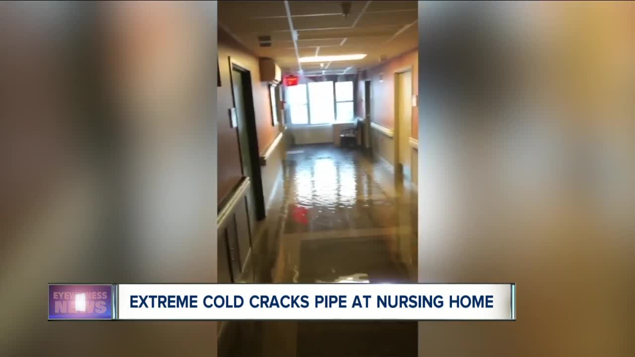 Cold burst pipe in nursing home