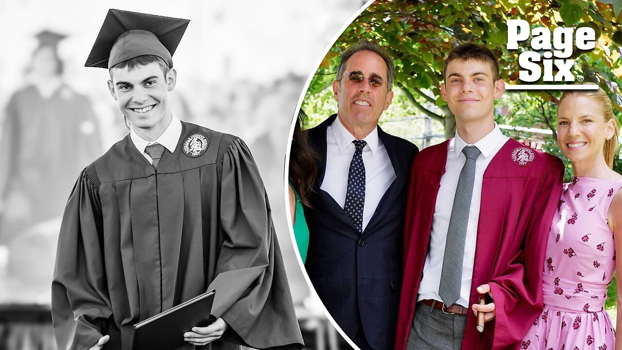 Jerry Seinfeld and wife Jessica pose for family photo at son Shepherd's high school graduation