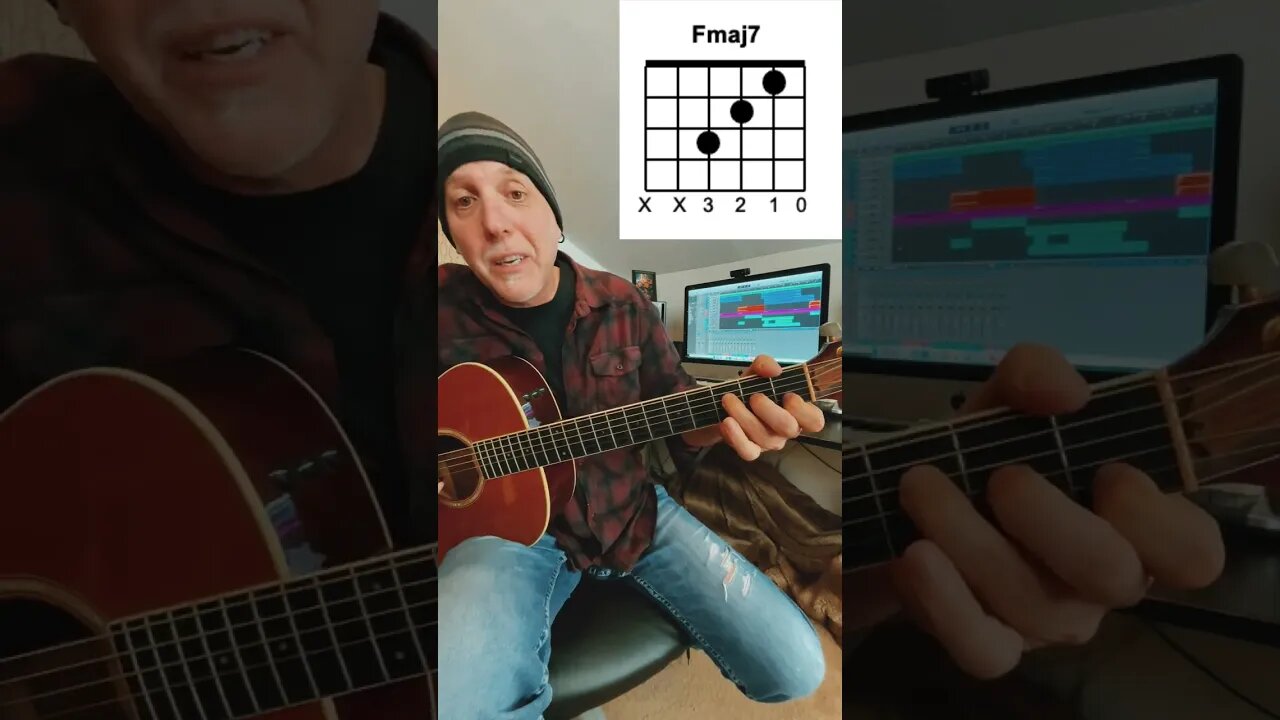 Play Songs with F Chords - Easy Chord Sub - No Barre Chords #shorts