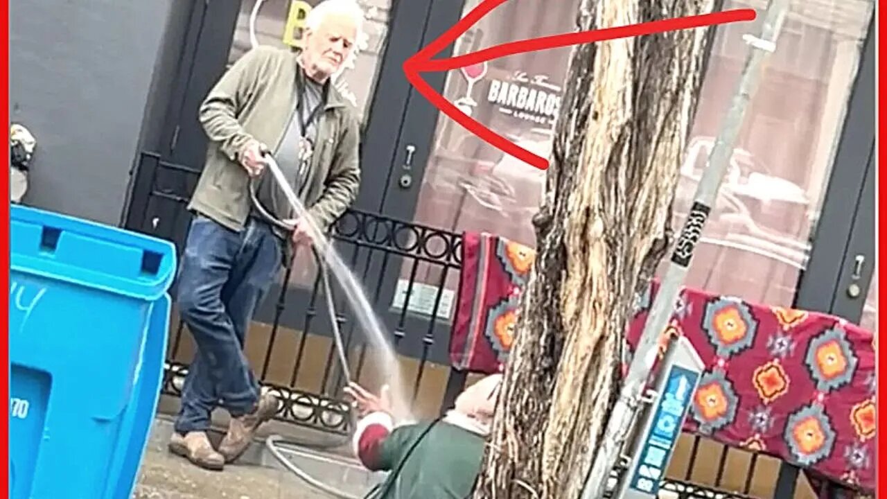 Disgusting Gallery Owner Sprays Homeless Girl