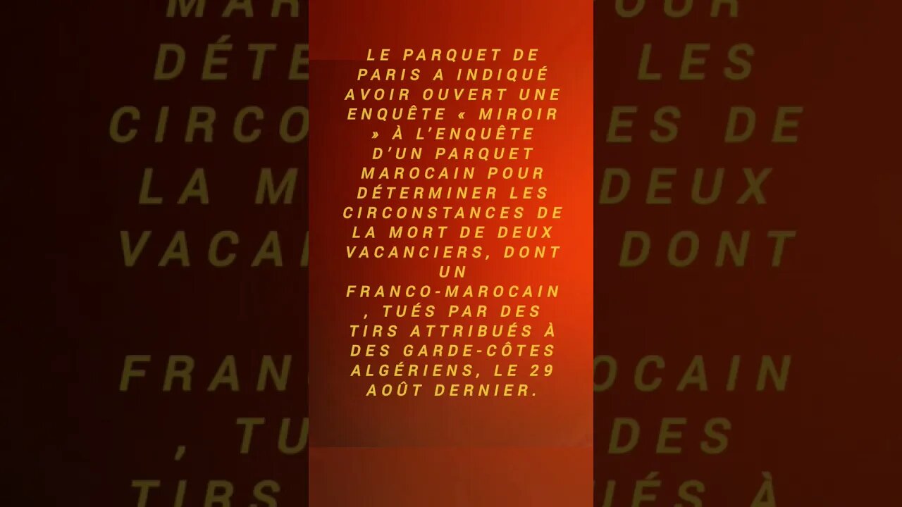 un Franco-Marocain, tués par des tirs attribués à des garde-côtes algériens #fr #france