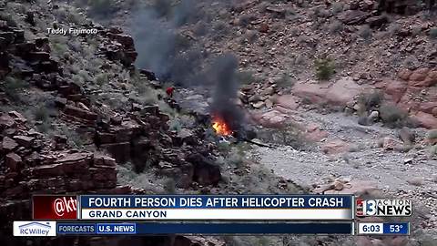 UPDATE: Fourth person dies after Grand Canyon helicopter crash