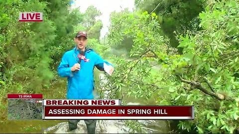 Assessing damage in Spring Hill after Hurricane Irmao