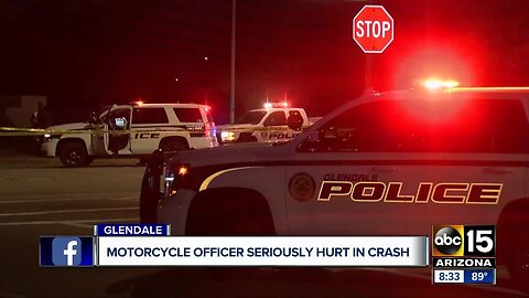 Glendale motorcycle officer hurt in crash