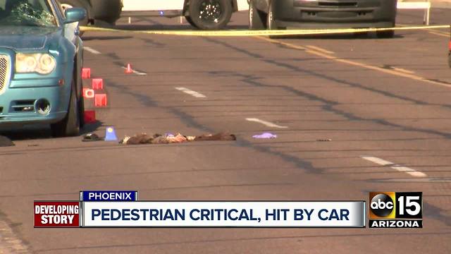 Pedestrian seriously hurt after being struck by car in Phoenix