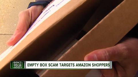 Amazon empty box scam sends you air or clay