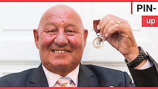 Former boxer Ronnie Russell is pictured for the last time with the George medal