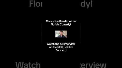 Comedian Sam Morril on Stand Up Shows in Florida #shorts