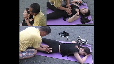 Luodong Massages Beautiful Japanese Woman On The Sidewalk