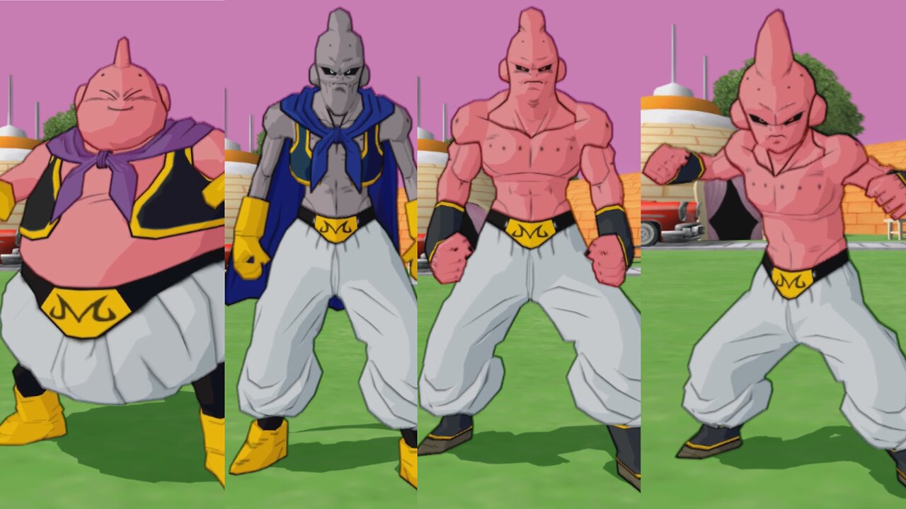 Majin Buu - All Forms, Special Attacks and Costumes in DBZ Budokai Tenkaichi 4