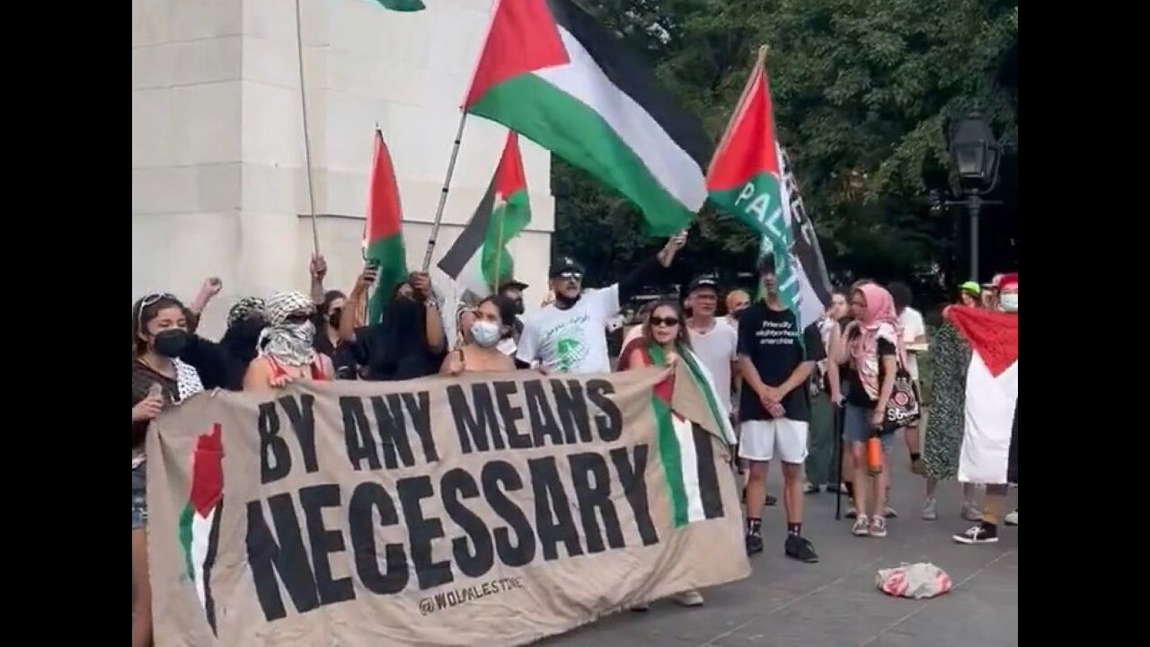 Not One American Flag At Washington Square Park On 4th Of July Gathering In New York City