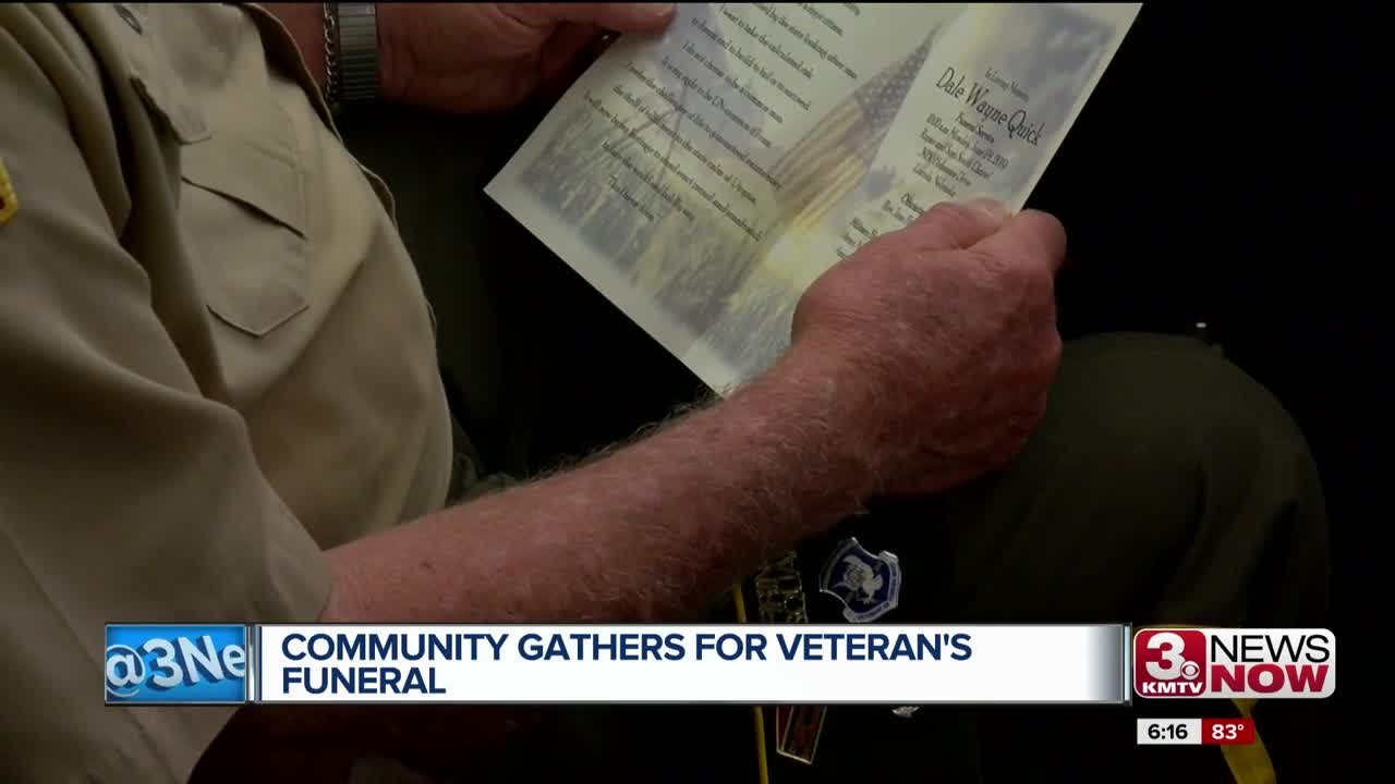 Community gathers for veteran's funeral