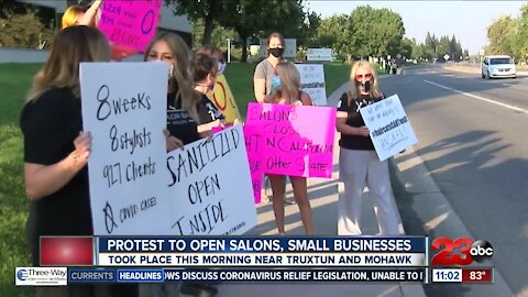 Protest to open salons, small businesses in Bakersfield