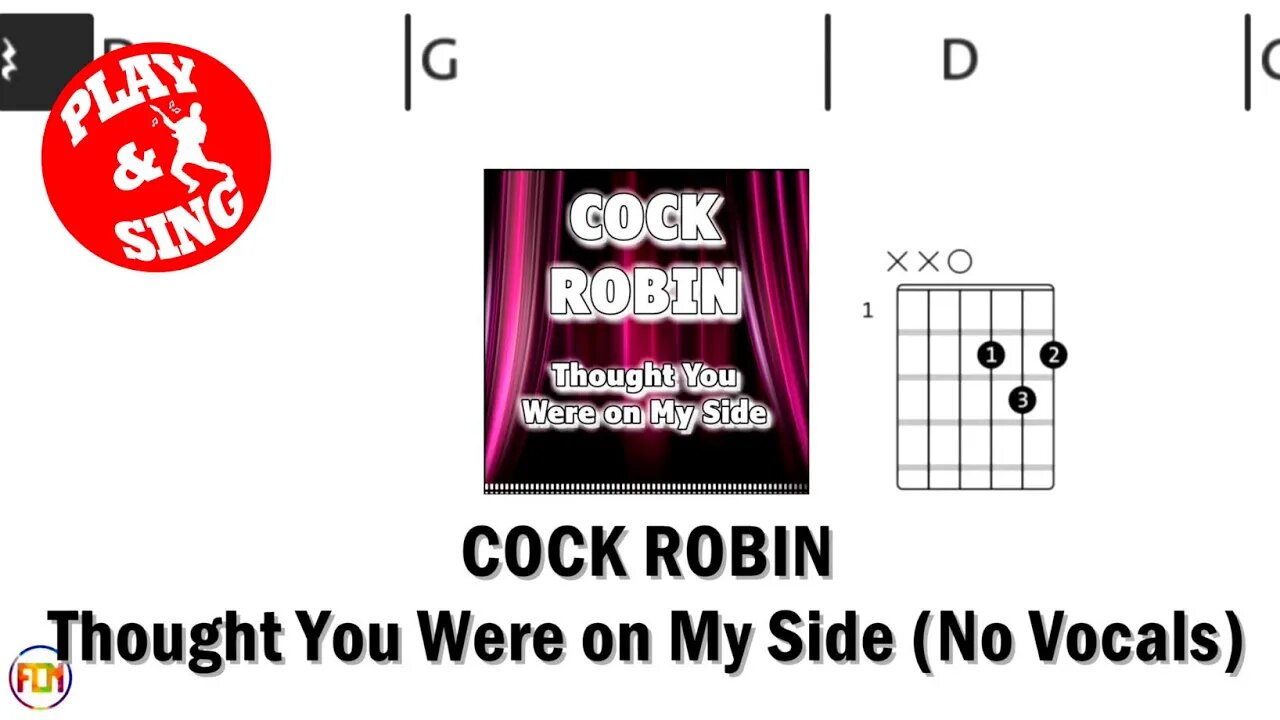 COCK ROBIN Thought You Were on My Side FCN GUITAR CHORDS & LYRICS NO VOCALS