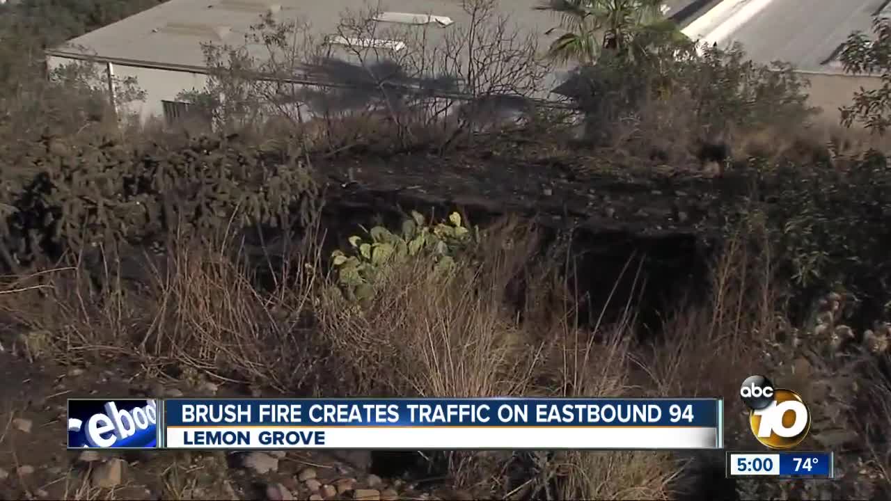 Fire sparked off 94 freeway