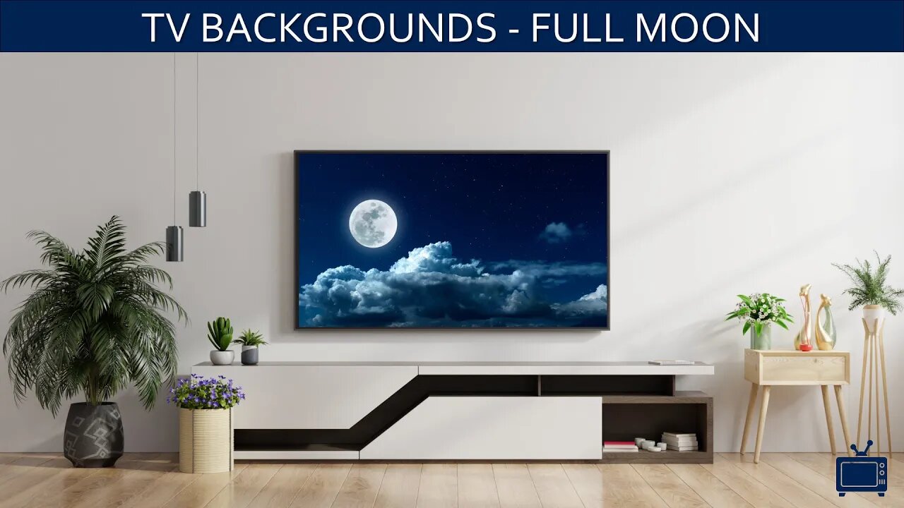 TV Background Full Moon Screensaver TV Art Single Slide / No Sound