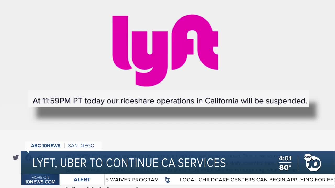 Lyft, Uber continue service in California