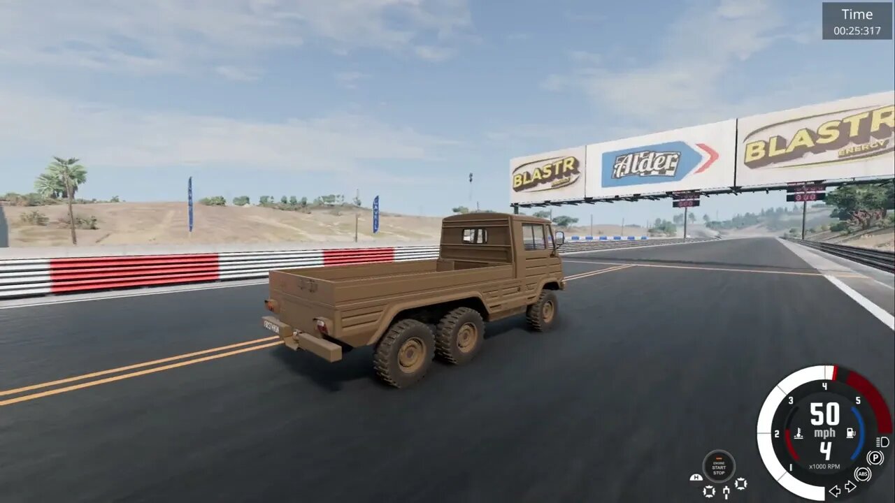 Beamng.Drive Stambecco Air Cooled 26.134 @50 mph (BeamNGDrive 26sec 1/4 mile)