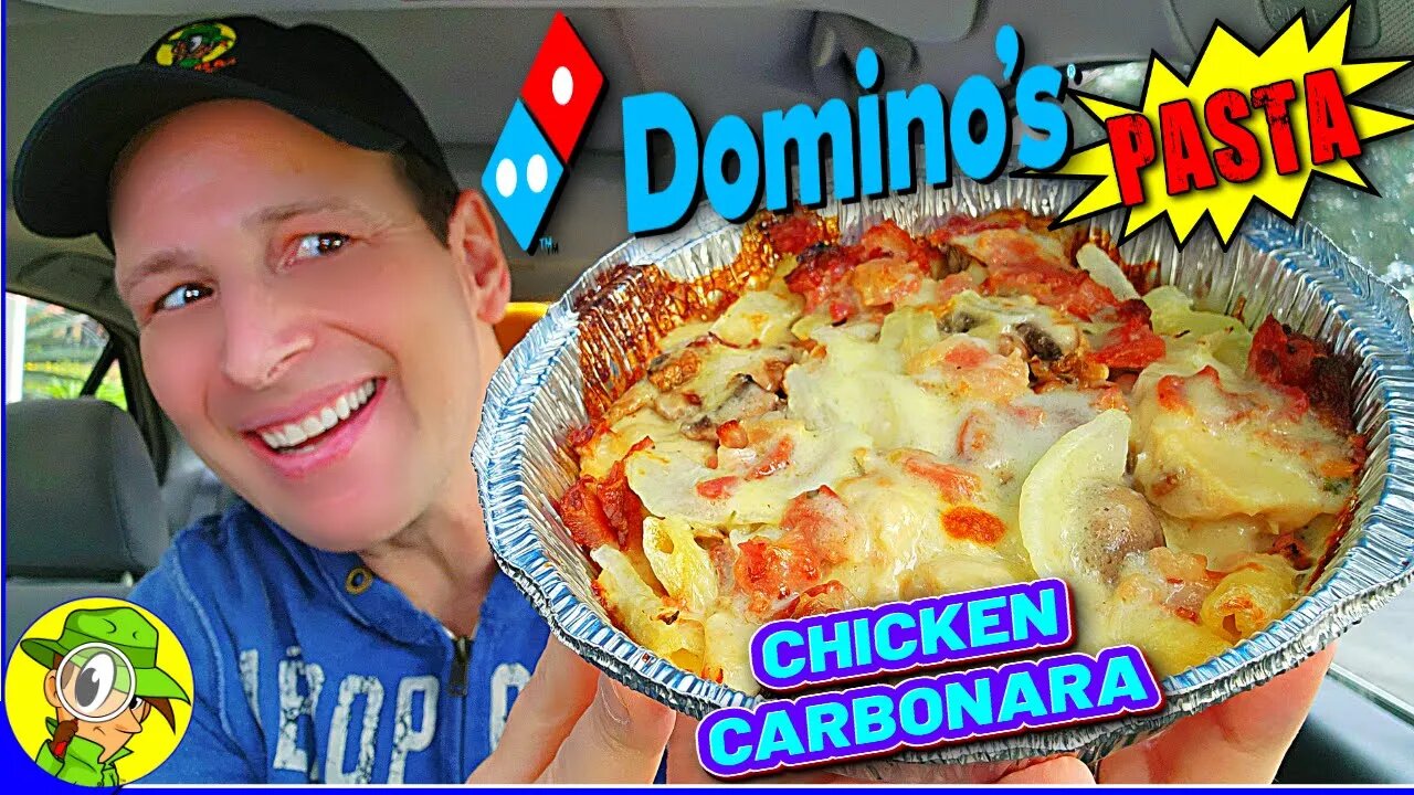 Domino's® CHICKEN CARBONARA PASTA Review 🎲🐔🥓🍝 | Peep THIS Out! 🕵️‍♂️