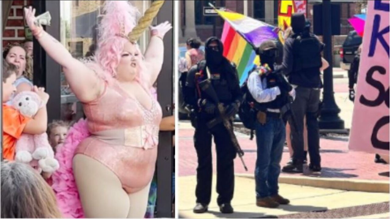 Armed Texas Antifa Guard Child Drag Show