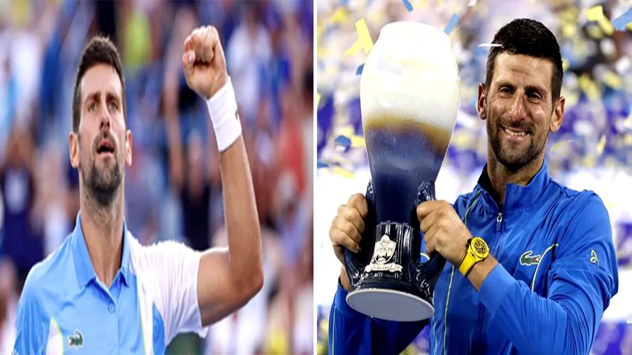 Novak Djokovic Tear and Rip Down His T Shirt after Winning Cincinnati Final Against Carlos Alcaraz