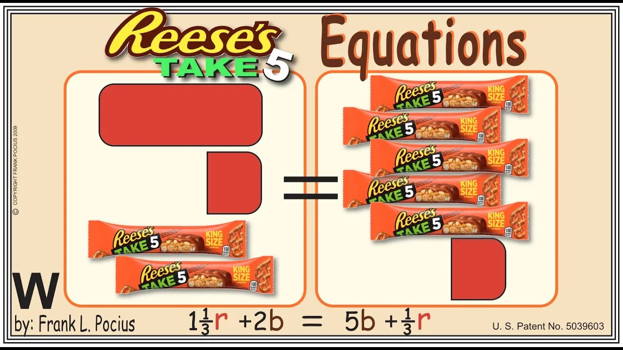 VISUAL REESES TAKE-5 1.34r+2b=5b+0.34r EQUATION _ SOLVING EQUATIONS _ SOLVING WORD PROBLEMS