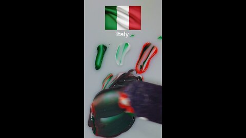 ASMR Mixing the colors of the flag of Italy