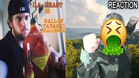 L.A. Beast Drinks A Gallon Of Tabasco Sauce (Vomit Alert) REACTION!!! (BBT)