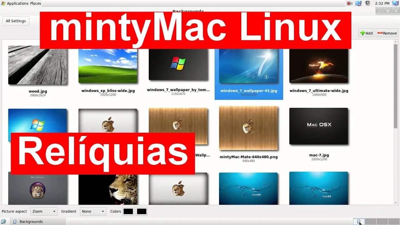 mintyMac Linux Ubuntu. Aparência do Mac OS X e Windows XP. Baú do Linux - Relíquias