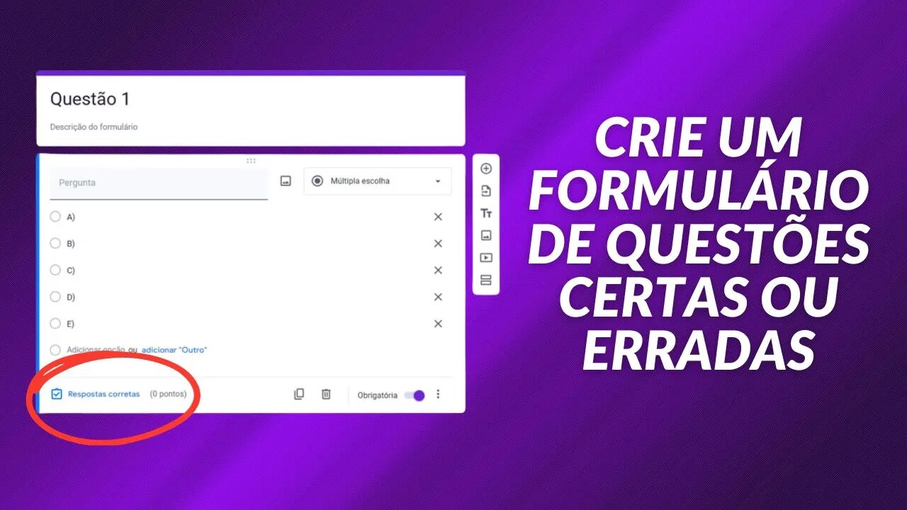 COMO CRIAR UM FORMULÁRIO DE QUESTÕES COM RESPOSTAS CERTAS NO GOOGLE FORMS