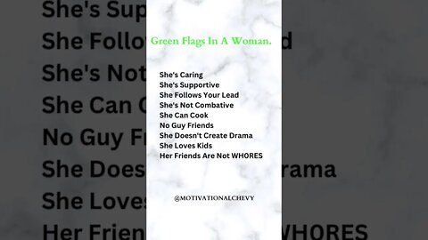 Green Flags In A Woman 😌