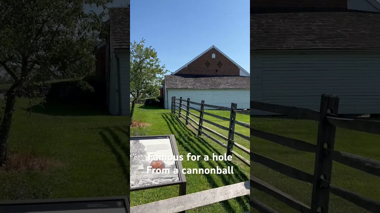 Gettysburg PA Trostle farm: a barn with a civil war cannonball hole in it. #shorts