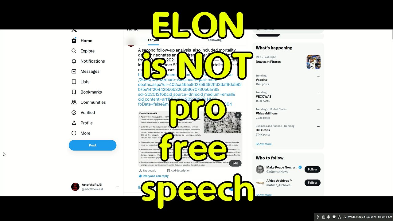 ELON is NOT pro free speech