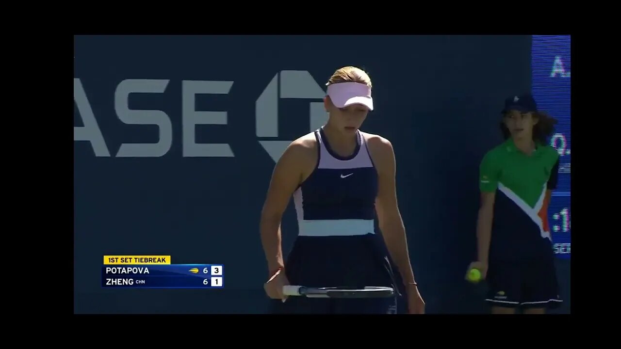 In the 2022 US Open, Zheng Qinwen won the match ++++ 4