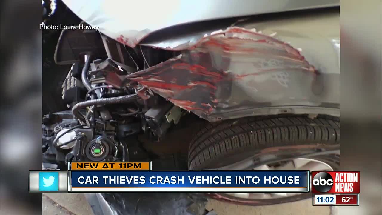 Thieves crash car while backing out of victim’s driveway