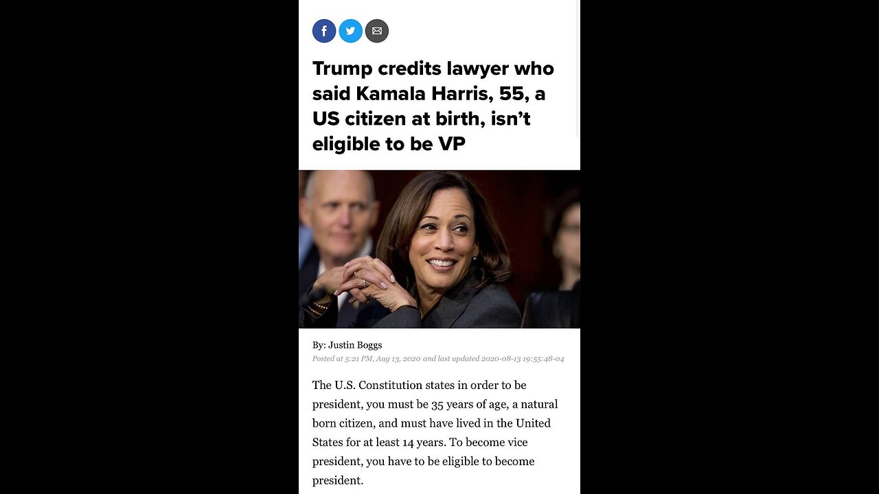The Constitution Is Clear— Kamala Harris Is NOT A Natural Born Citizen