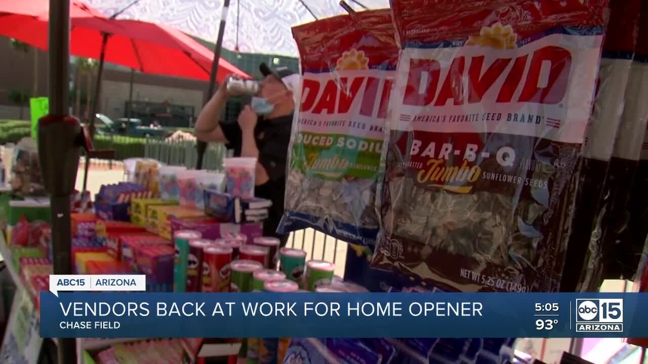 Street vendors return outside of Chase Field ahead of Arizona Diamondbacks opener