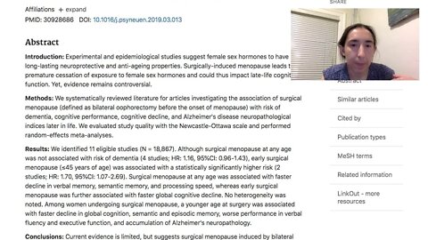 Literature Review: Estrogen Deficiency, Early Hysterectomy/Oophorectomy, and Dementia