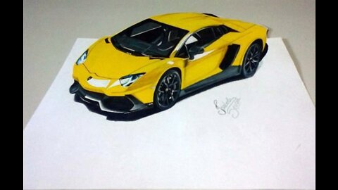 Drawing Lamborghini Aventador 3D | Desenhando Lamborghini em 3D