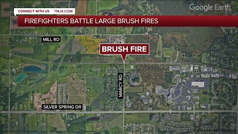 Crews battle brush fires in rural Waukesha County, remains 'fluid situation'