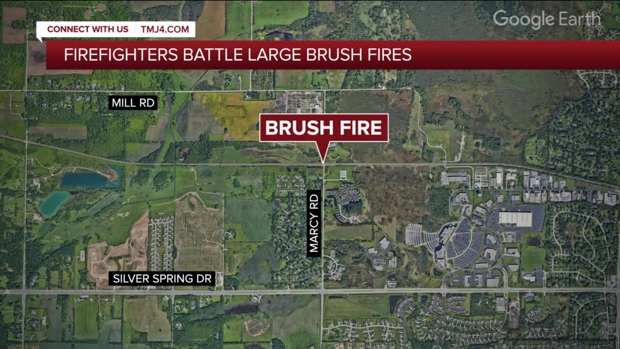 Crews battle brush fires in rural Waukesha County, remains 'fluid situation'