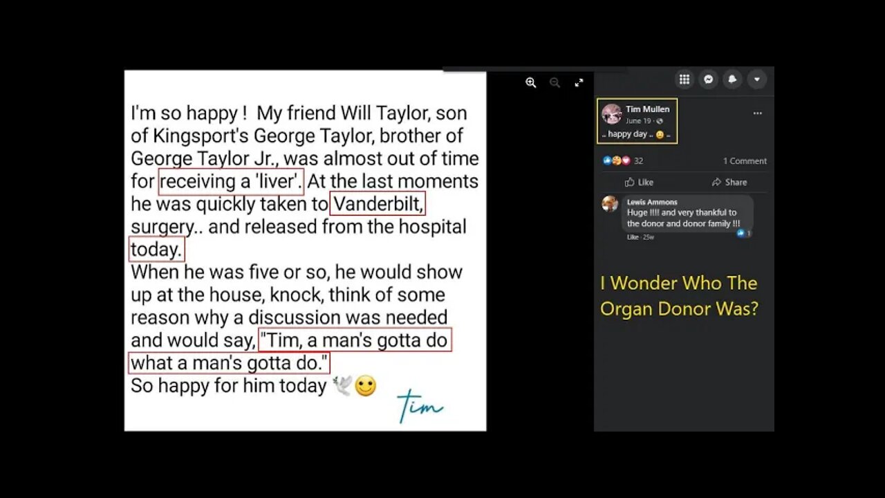 Tim Mullen June 19th Organ Donor Post - Tim Mullen Creepy Comments About Small Blonde Haired Girl