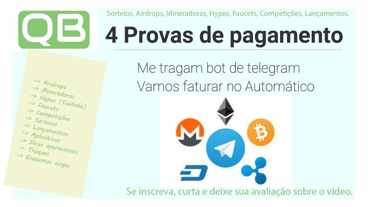 CanalQb - Automação Bot Telegram - Prova de Pagamento - Usdt Income Pro