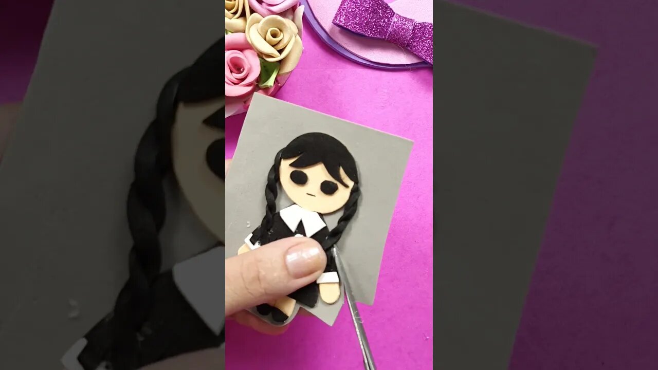 DIY - How to Make Wednesday Addams Pencil Topper - Step by Step Tutorial