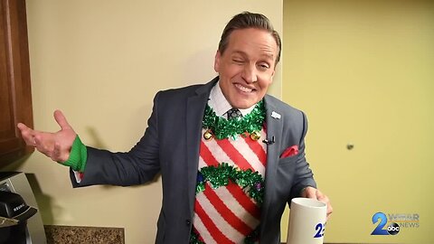 Christian is dressed and ready for ugly sweater season!