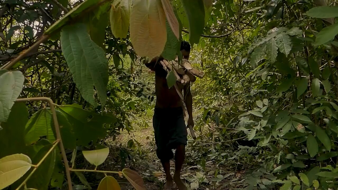 Building the most secret underground bamboo house by ancient skill .